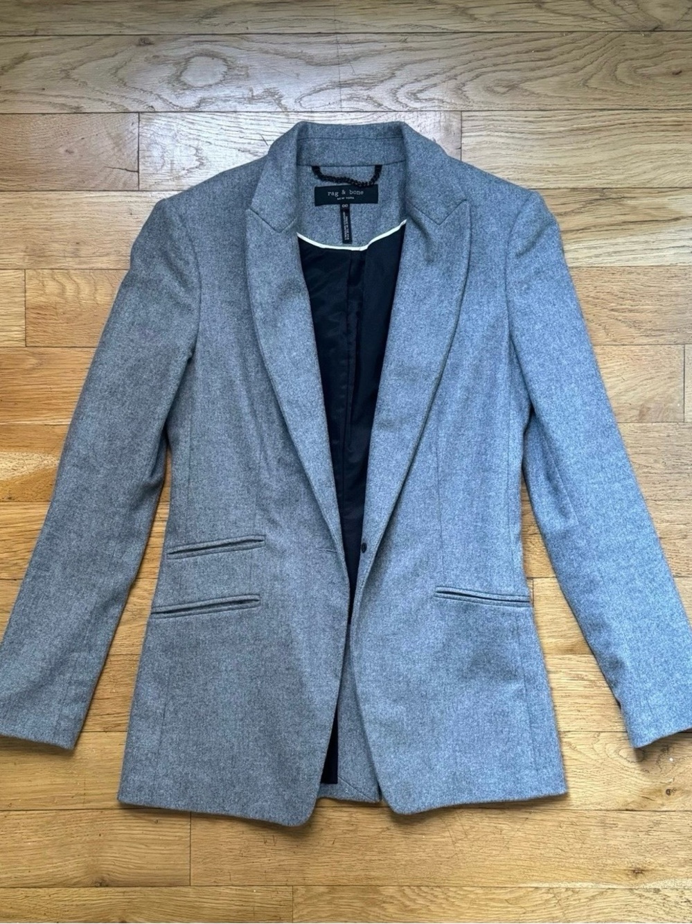 NWOT Rag & Bone grey wool blazer (size: 00)